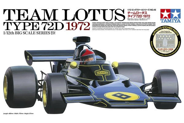 TAMIYA 12046 1/12 Team Lotus Type 72D 1972 Modelbil