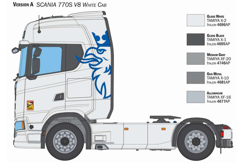 ITALERI 3965S 1:24 Scania S770 V8 "white cab"