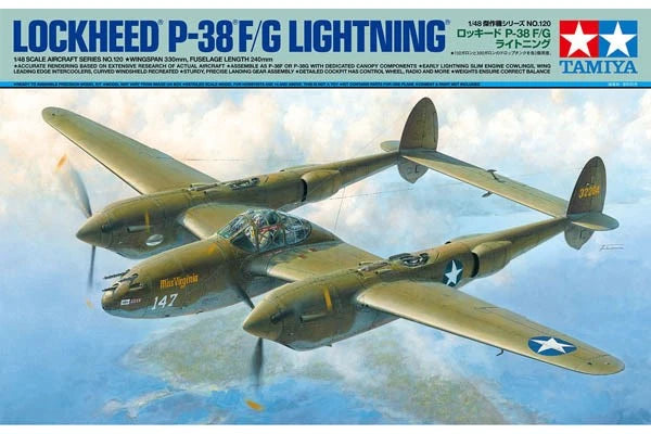 TAMIYA 61120 1/48 Lockheed® P-38®F/G Lightning® Modelfly