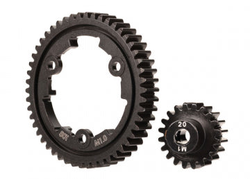 Traxxas 6450 Spur Gear 50T Steel Wide + Pinion Gear 20T 1.0M Sæt