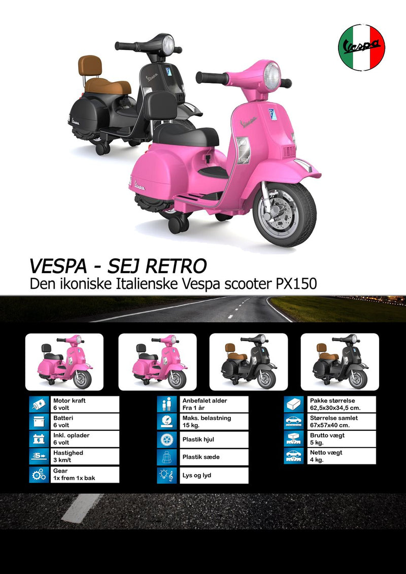 Vespa PX150 motorcykel til børn