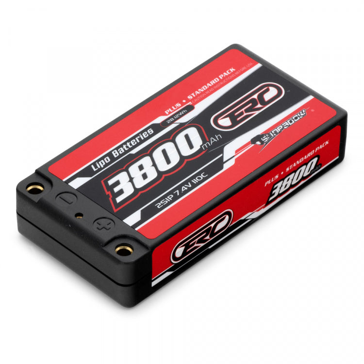 Sunpadow 2S 7,4V 3800mAh 110C Hard 4mm Shorty Slim Li-Po Batteri