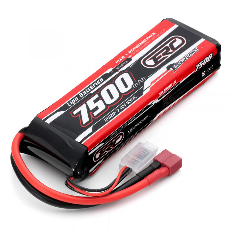 Sunpadow 2S 7,4V 7500mAh 100C T-Connector Li-Po Batteri