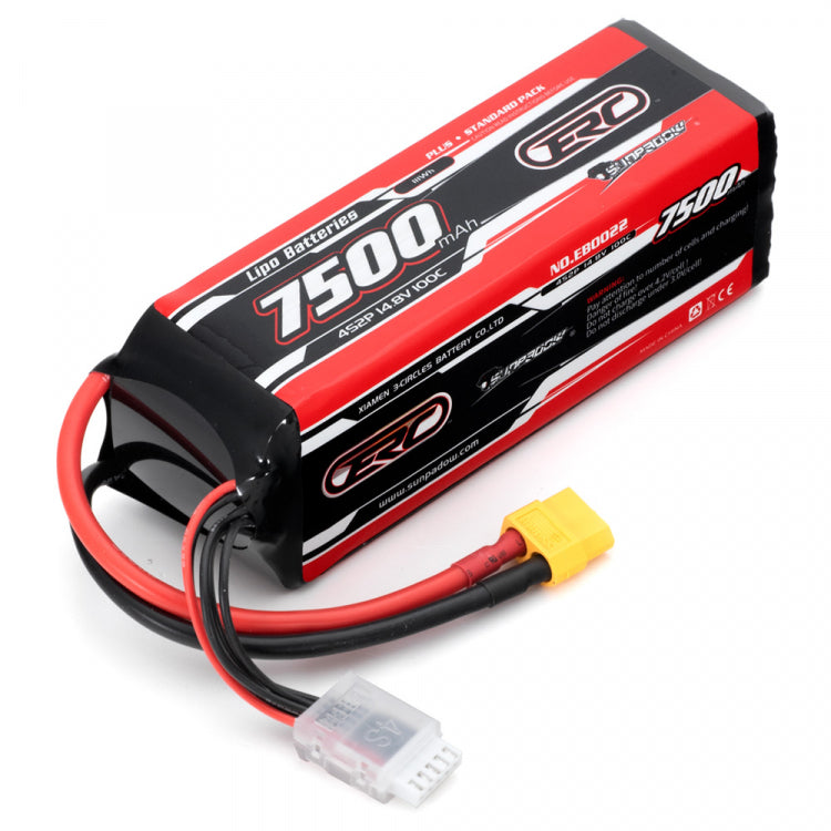 Sunpadow 4S 14,8V 7500mAh 100C XT60-Connector Li-Po Batteri